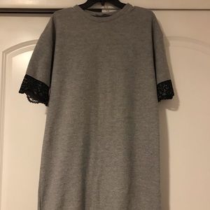 Gray Zara Dress with Black Lace